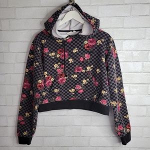 Vans Checkered Floral Cropped Sweatshirt